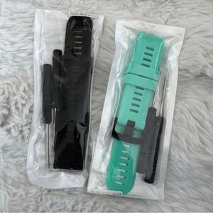 Garmin watch bands - Black and Mint